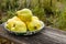 Bowl of fresh picked quince