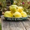 Bowl of fresh picked quince