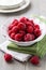 Bowl of fresh raspberries