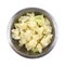 Bowl Frozen Cauliflower Overhead View