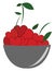 Bowl full of fresh cherries vector illustration