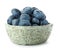 Bowl full of fresh ripe blueberrie