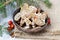 Bowl of gingerbread cookies. Traditional christmas recipe.