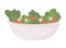 Bowl with green veggies and cheese semi flat color vector object