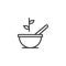 Bowl and grinder leaf outline icon