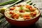 Bowl of healthy diet recipe- seafood noodles.