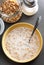 Bowl of healthy muesli and milk