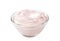 Bowl of light pink yogurt