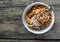 Bowl with linguine and fork in it