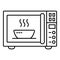 Bowl in microwave icon, outline style