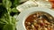 Bowl of Minestone Soup and Bread.