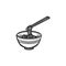 Bowl of noodles hand drawn sketch icon.