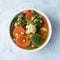 Bowl of nutritionally balanced soup