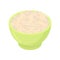 Bowl of Parboiled rice cereal isolated. Healthy food for breakfast. Vector illustration