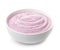 Bowl of pink blueberry yogurt