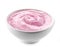 Bowl of pink yogurt