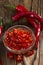 Bowl with preserved red Chilis