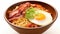 Bowl of Ramen with eggs - Japanese noodle dish