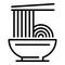 Bowl ramen icon, outline style