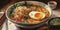 A bowl of ramen in a watercolor painting that showcases the savory and satisfying nature of this popular Japanese dish