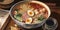 A bowl of ramen in a watercolor painting that showcases the savory and satisfying nature of this popular Japanese dish