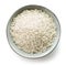 Bowl of raw round rice