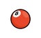 Bowl red ball vector icon. Bowling cartoon ball icon