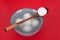 A bowl of rice dumplings and rice dumplings and red envelopes in the spoon