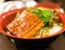 Bowl of rice and stew - Japanese cuisine, Tokyo, Japan. Close-up.