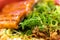 Bowl of rice and stew - Japanese cuisine, Tokyo, Japan. Macro.