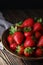 A bowl with ripe bright strawberry