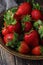 A bowl with ripe bright strawberry