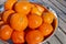 Bowl of ripe orange clementine fruit