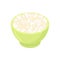Bowl of round rice cereal isolated. Healthy food for breakfast.