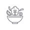 Bowl of salad line icon concept. Bowl of salad vector linear illustration, symbol, sign