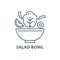 Bowl of salad line icon, vector. Bowl of salad outline sign, concept symbol, flat illustration