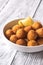 Bowl of scallop croquettes