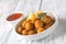 Bowl of scallop croquettes