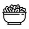 bowl spinach line icon vector illustration