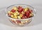 Bowl of sweet corn popcorn of various colors