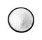 Bowl of sweet fructose powder isolated on white, top view