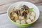 Bowl of thai style beef noodle soup,Boat Noodle
