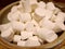 Bowl of thick white marshmallows