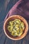 Bowl of tortelloni stuffed with ricotta