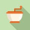 Bowl vegetable cutter icon flat vector. Cut hand