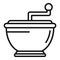 Bowl vegetable cutter icon outline vector. Cut hand