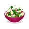 Bowl of vegetable salad with egg, healthy eating concept vector Illustration