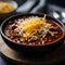 A bowl of warm comforting chili with shredded cheese on t two generative AI