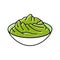 bowl wasabi sauce food color icon vector illustration