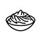 bowl wasabi sauce food line icon vector illustration